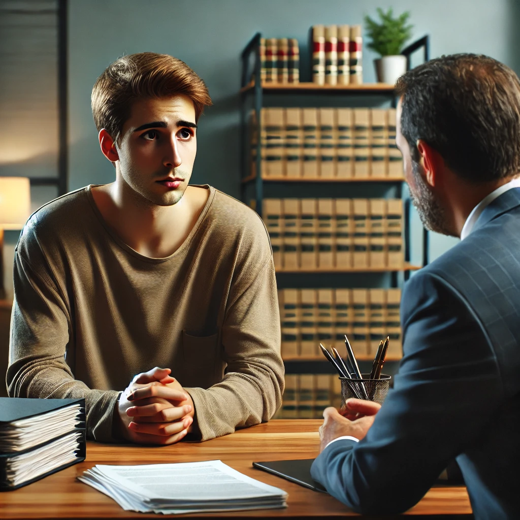concerned person meeting with a lawyer