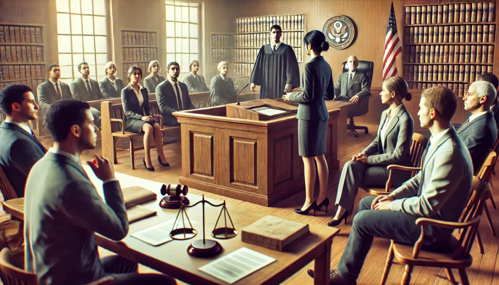 courtroom scene with lawyer presenting a case in front of a judge courtroom scene with lawyer presenting a case in front of a judge